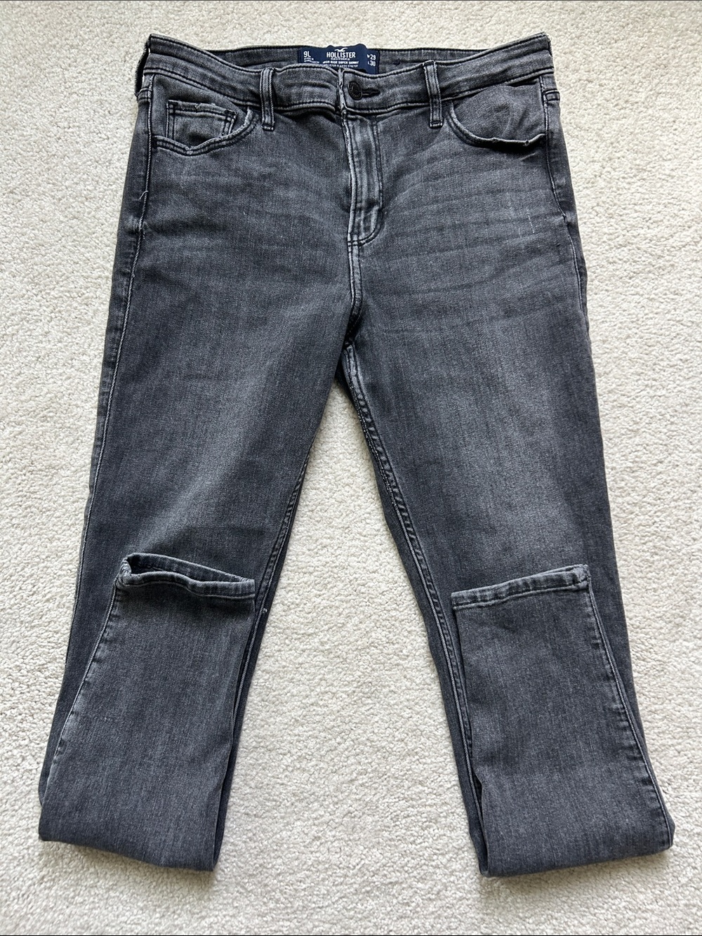 Hollister Women's Washed Charcoal Skinny Jeans